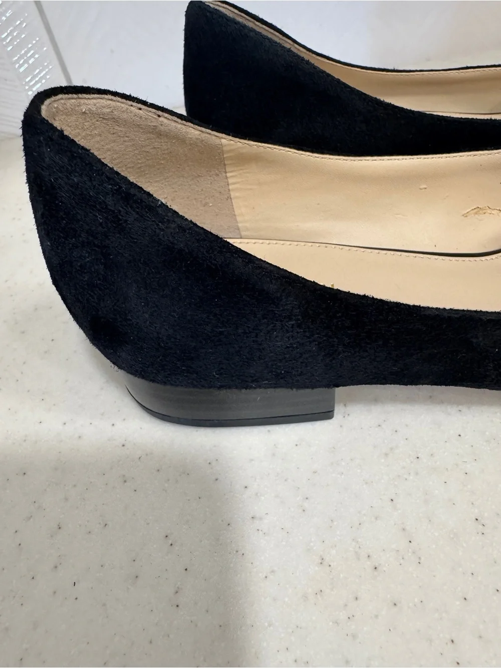 Cole Haan Avina Black Suede Pointed Toe Mary Jane Flats SZ 6B